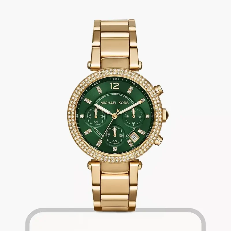 Michael Kors Parker Chronograph Green Dial Ladies Watch
